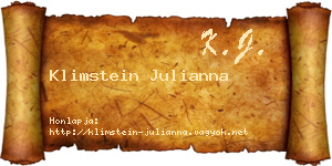 Klimstein Julianna névjegykártya